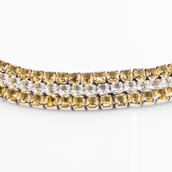 Sterling Silver White Topaz and Citrine Gemstone Layered Bracelet .925 NWT - Picture 11 of 14